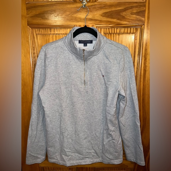Tommy Hilfiger Gray Quarter-Zip Pullover Sweater Women’s Size M - Picture 2 of 6